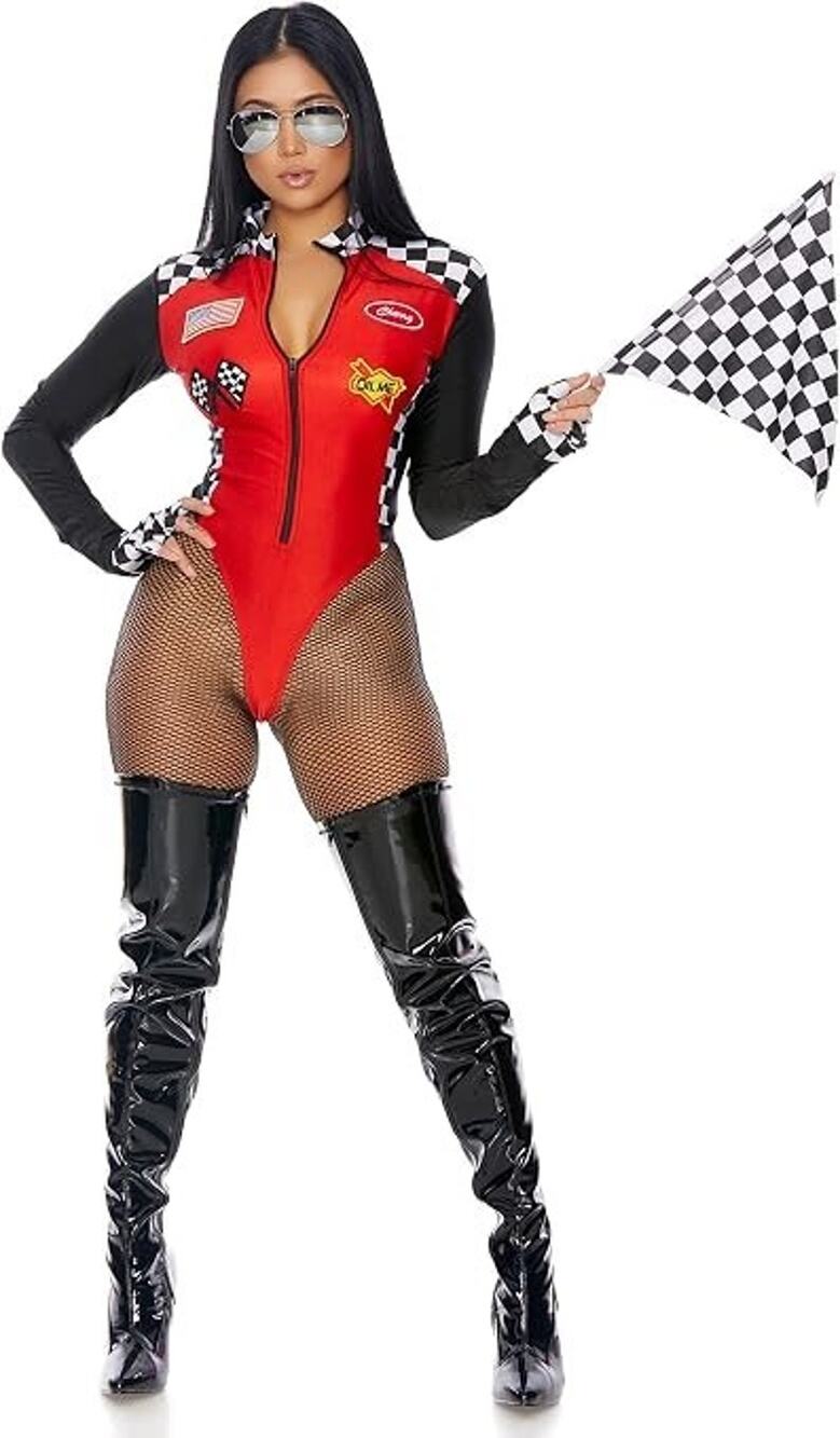 Women's Wanna Race Racer-Themed Halloween Costume, M/L
